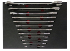 Brio Anahtar İki Ağız Set 12 Parça 6X7-30X32 Sünger Yataklı