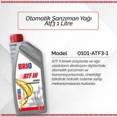 Brio Otomatik Şanzıman Yağı Atf3 1 Litre Kırmızı
