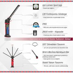 Brio Led Lamba Akülü Ultra Slım 1000L