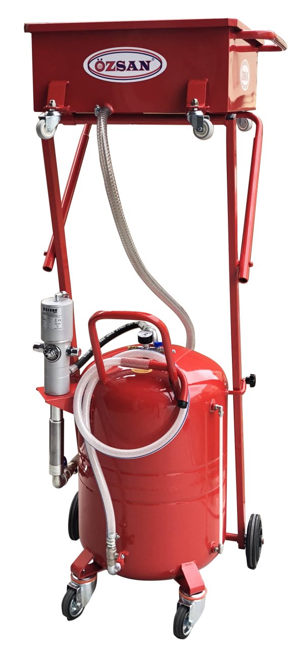 Teleskopik Yağ Boşaltma Cihazı 80+50Lt Çift Kollu (Pompalı)