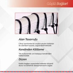 Brio Kablo Cırt Kelepçe Siyah 48X300 Mm 100 Lük