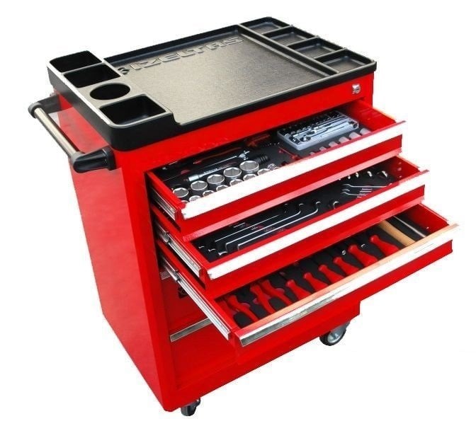 İzeltaş 8235 Partner Takım Dolabı 5 Çekmeceli İçi Dolu 118 Parça