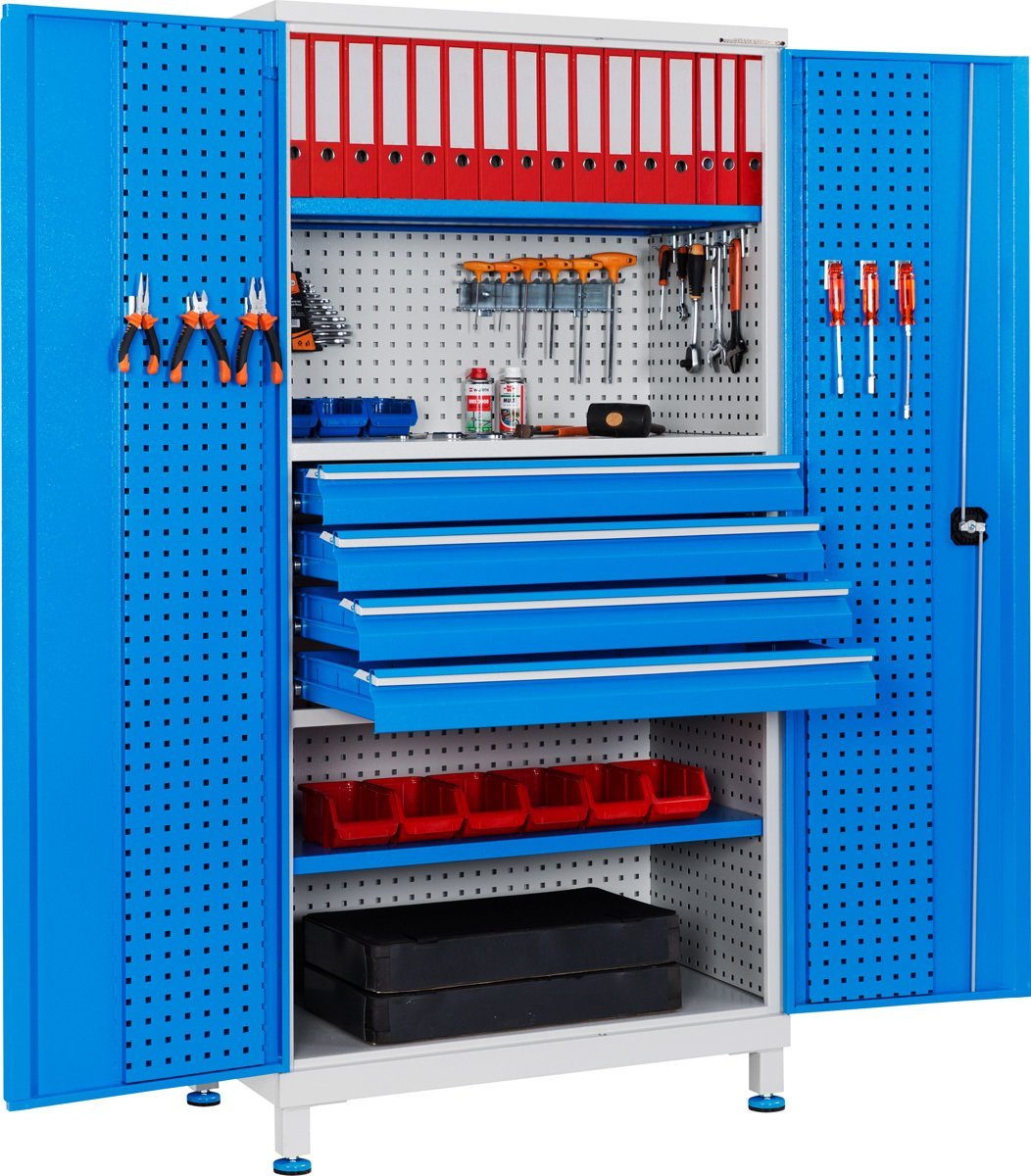 Malzeme Dolabı F-40.102 Panolu 4 Çekmeceli