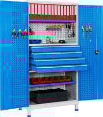 Malzeme Dolabı F-40.102 Panolu 4 Çekmeceli