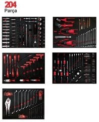 6 Çekmeceli Takım Arabası Eko 204 Parça Dolu