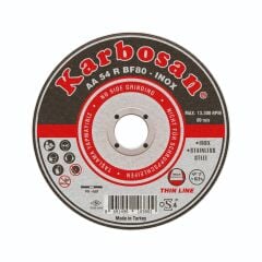 Karbosan 910380 Paslanmaz Çelik (Inox) Kesme Diski 115 x 1.0 x 22.23 mm - 25'li Paket