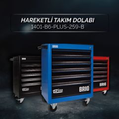 Brio Hareketli Takım Dolabı 6 Çekmece 2022 Seri 259 Parça Mavi Dolu