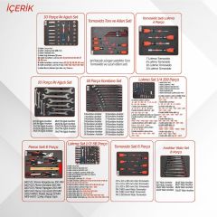 Brio Hareketli Takım Dolabı 6 Çekmece 2022 Seri 259 Parça Siyah Dolu