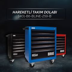 Brio Hareketli Takım Dolabı 6 Çekmece Bline 259 Parça Mavi Dolu