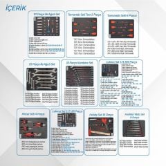 Brio Hareketli Takım Dolabı 6 Çekmece Bline 259 Parça Mavi Dolu