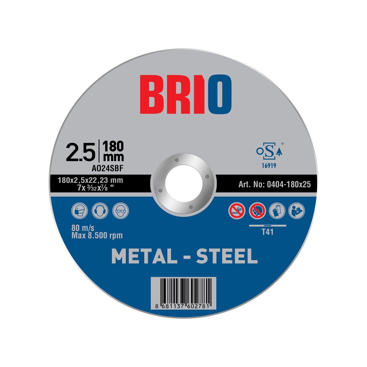 Brio Kesme Taşı 180X25 -5 Li