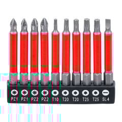 BGS Bits Uç Seti Mıknatıslı 70 Mm 10 Parça