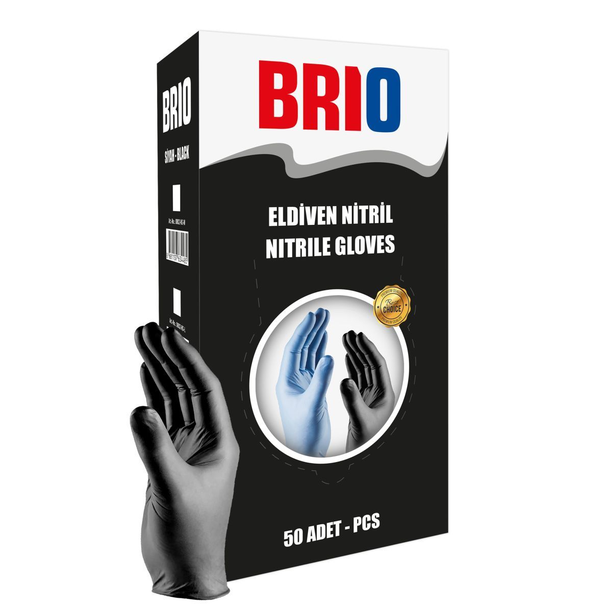 Brio Eldiven Nitril M Siyah 50 Adet