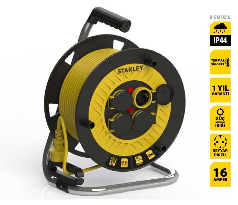 Makaralı Kablo ST-P Serisi IP44 4 Soketli 40 Metre 3x2.5 mm