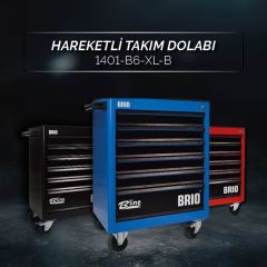 Brio Hareketli Takım Dolabı 6 Çekmece Xl 256 Parça Mavi Dolu