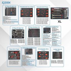 Brio Hareketli Takım Dolabı 6 Çekmece Xl 256 Parça Mavi Dolu