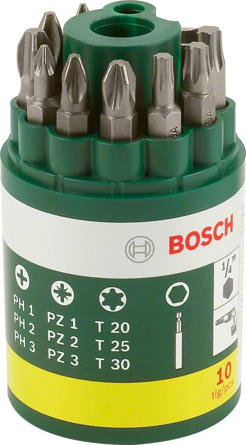 Bosch 10 Parça Vidalama Ucu Seti (PH+PZ+T)