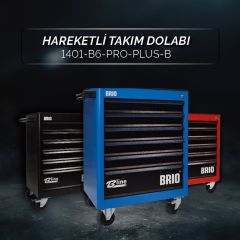 Brio Hareketli Takım Dolabı 6 Çekmece Pro Plus 248 Parça Mavi Dolu