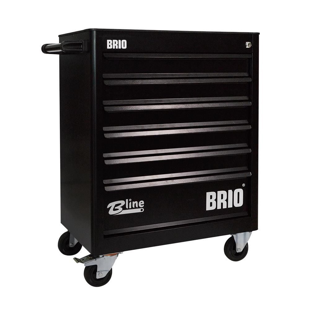 Brio Hareketli Takım Dolabı 6 Çekmece Siyah Boş