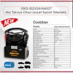 Brio Akü Takviye Cihazı 12X24V 6400A-Tekerlekli
